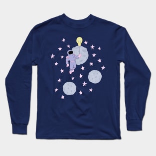 Lavender Astronaut in Space Long Sleeve T-Shirt